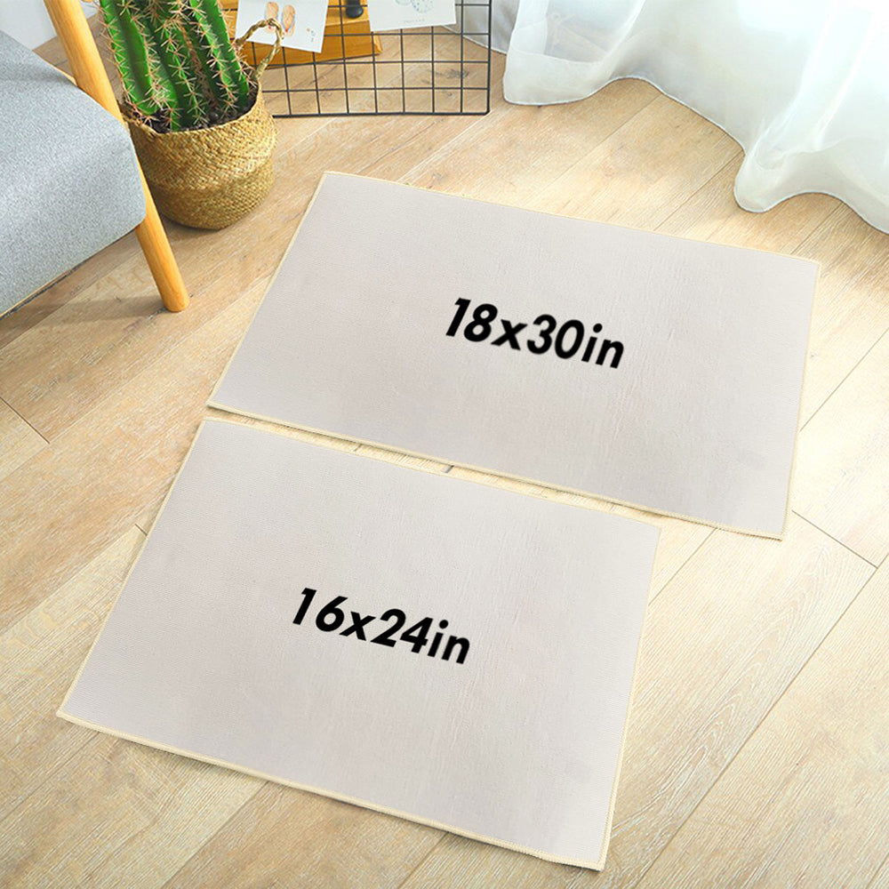 Personalized doormats with 'A lovely lady and a grumpy old man live here' in two sizes.